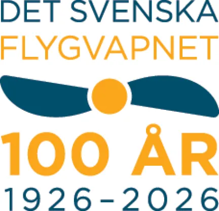 Bilden visar en flygplanspropeller av äldre modell samt texten 1926-2026