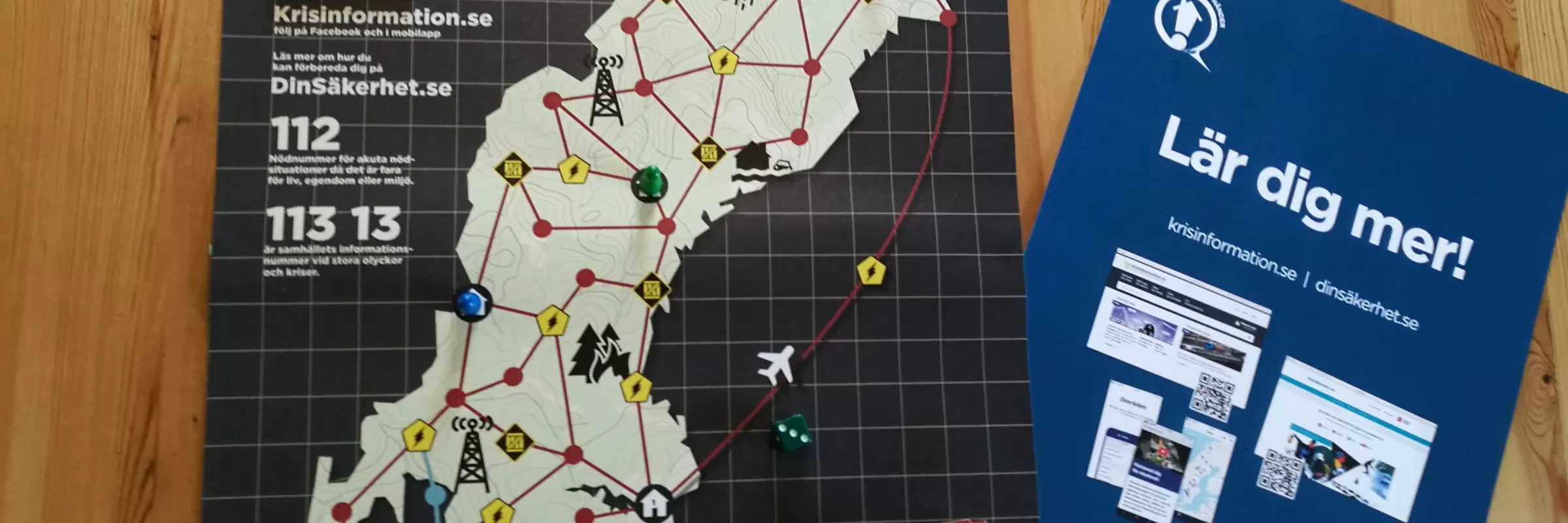 Sverigekarta med krisinformation, broschyr